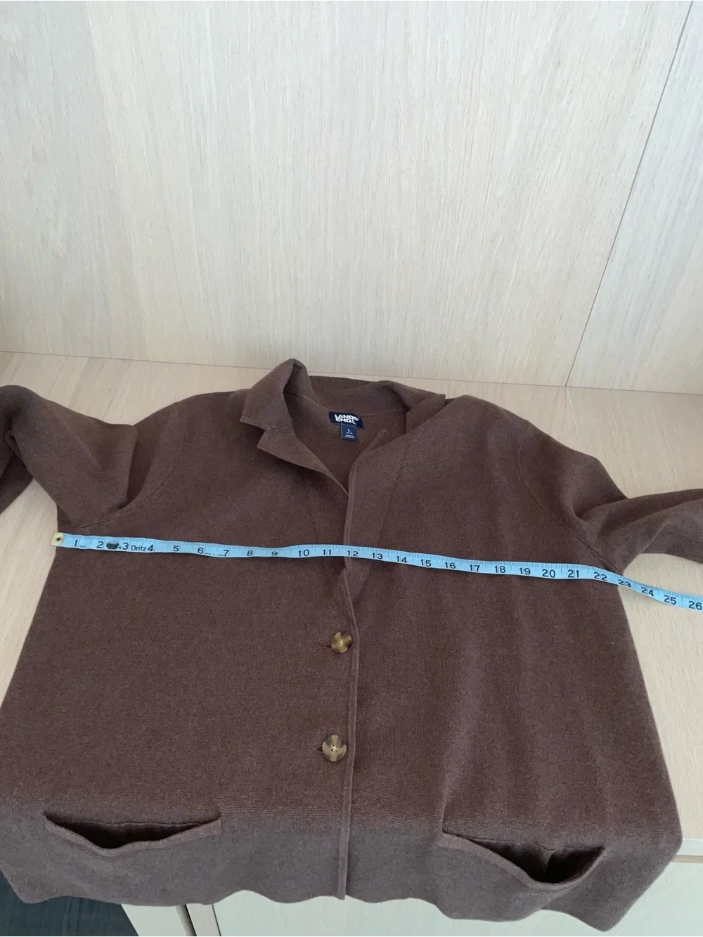 Lands' End Chocolate Brown Knit Blazer